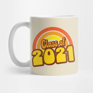 Retro Rainbow Class of 2021 distressed Mug